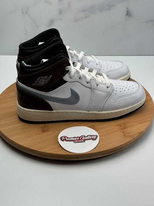 Jordan 1 Mid Brown Blue Grey GS (2024)